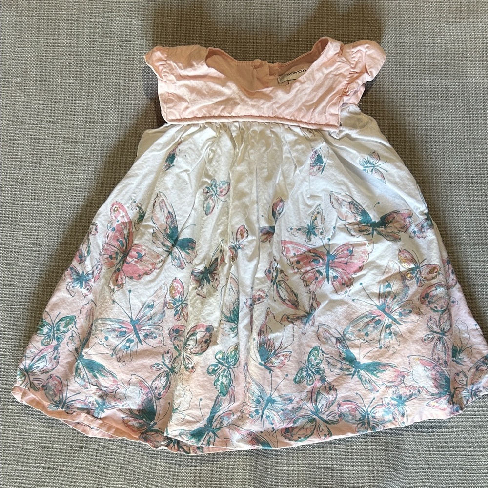 Savannah Pink and White Butterfly Dress